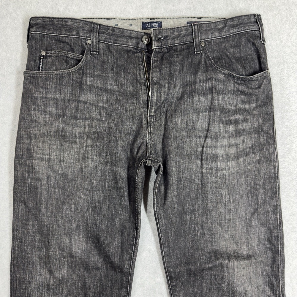 Armani Jeans AJ Mens 36x30 Black Regular Straight Fit Giorgio Armani J45 READ - Picture 2 of 11